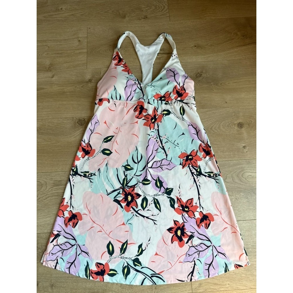 NWOT Carve Designs Jolla Mini Dress Pastel Floral Palm Vacation Beach Active M